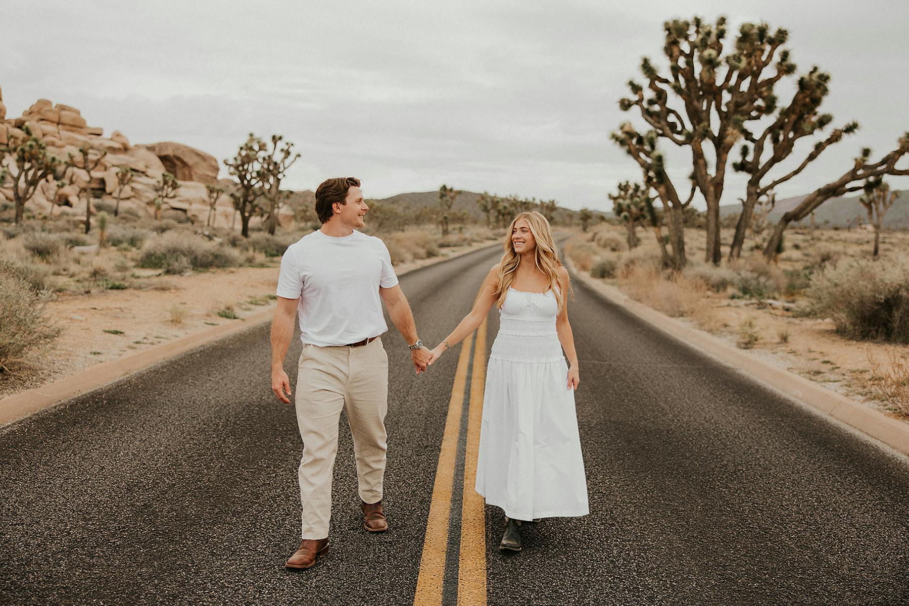 Newly Engaged Couple in Joshua Tree National Park