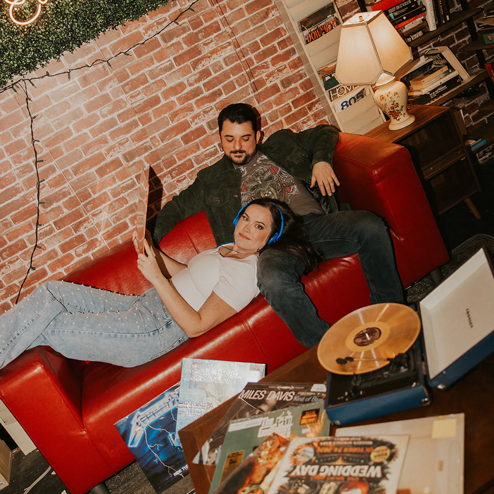 Engagement photos at Nivessa Record Store in DTLA