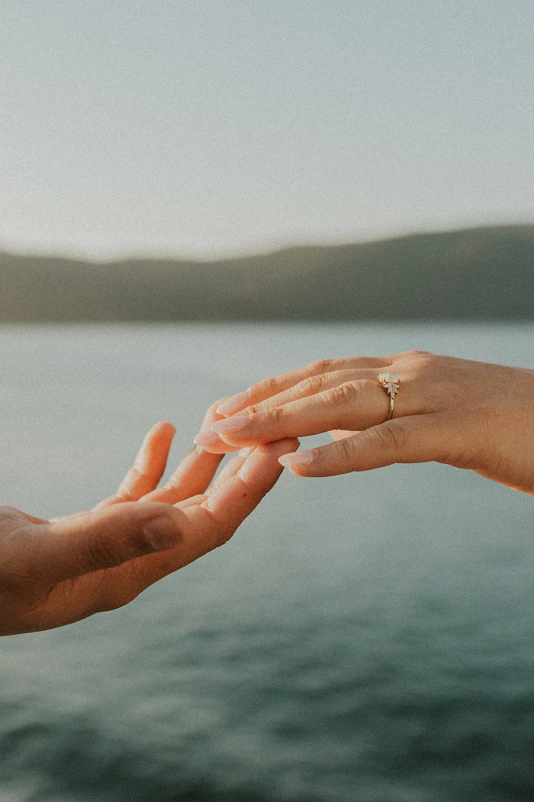 Ring shot over the ocean on a ferry ride to San Juan Islands