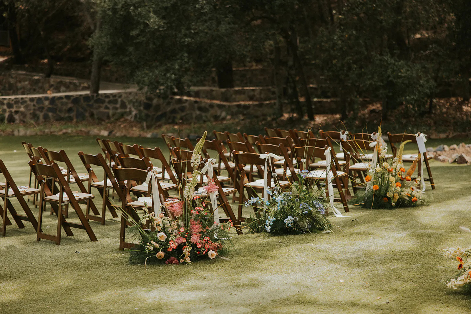 Colorful Wildflower Floral Inspo at Woodland Garden Party Wedding