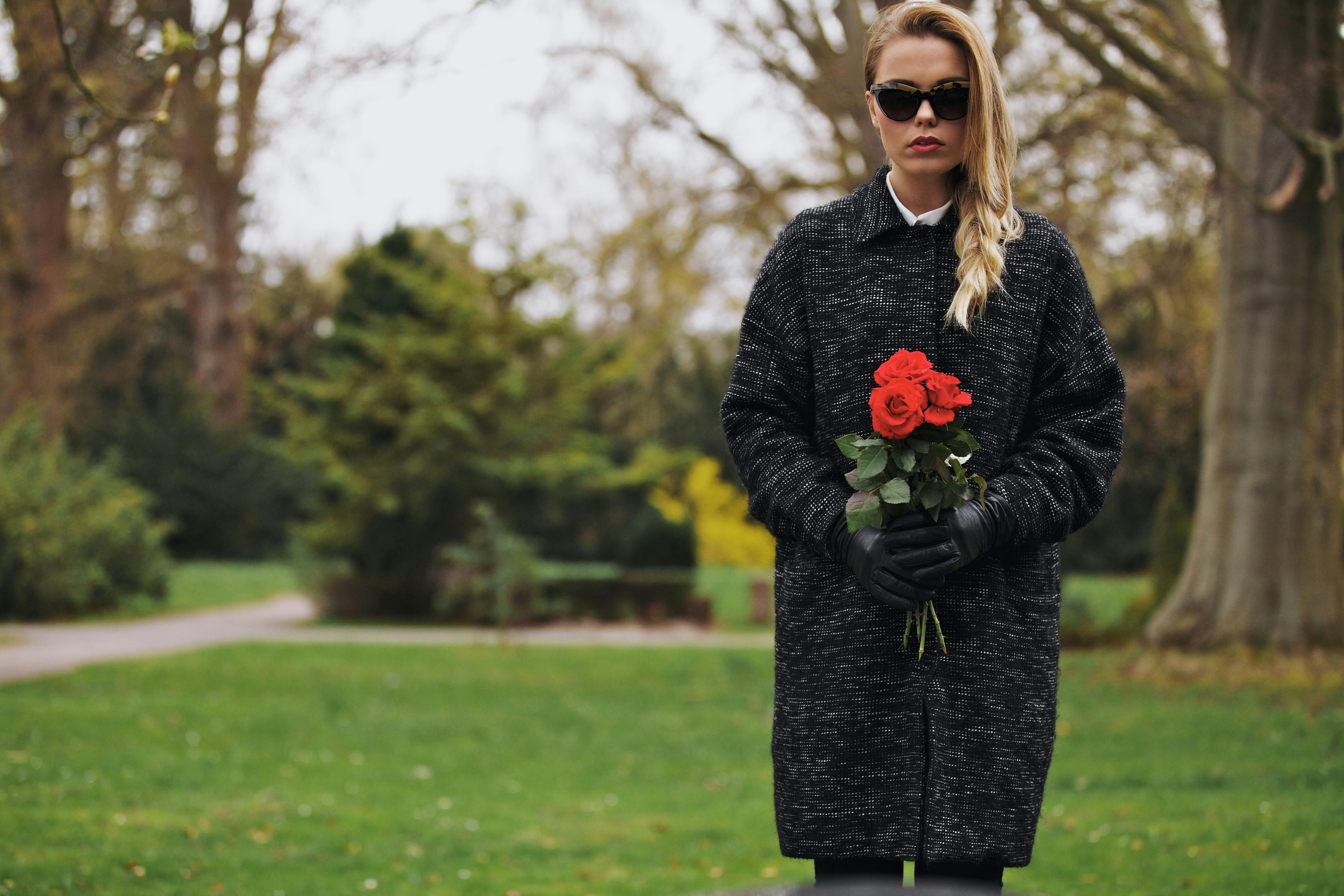 woman at funeral