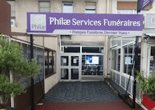 Devanture de Pompes funèbres Dernier Voeu - Philae Services Funéraires