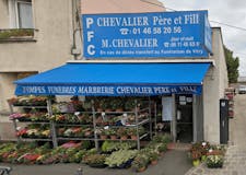 Devanture de Pompes Funèbres Marbrerie Chevalier Père et Fille