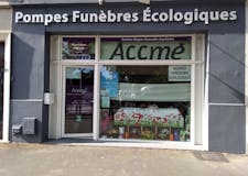 Devanture de Pompes Funèbres écologique ACCME - Coopérative funéraire