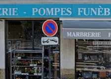 Devanture de Pompes Funèbres Marbrerie Floury