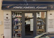 Devanture de Pompes Funèbres Marbrerie Adéssias
