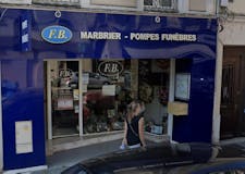 Devanture de Pompes Funèbres Marbrier FB