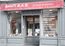 Devanture de Pompes Funèbres Santi