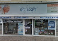 Devanture de Pompes Funèbres Rousset