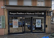 Devanture de Pompes Funèbres et Marbrerie Taton