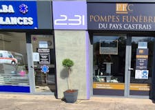 Devanture de Pompes Funèbres du Pays Castrais