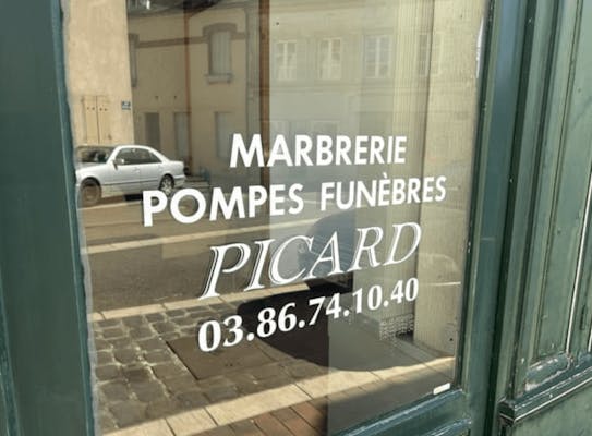 Photographie de la Pompes Funèbres Marbrerie Picard de Toucy