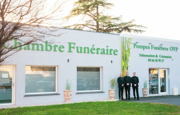 Photo de la devanture de la Chambre funéraire OVP d'Alès