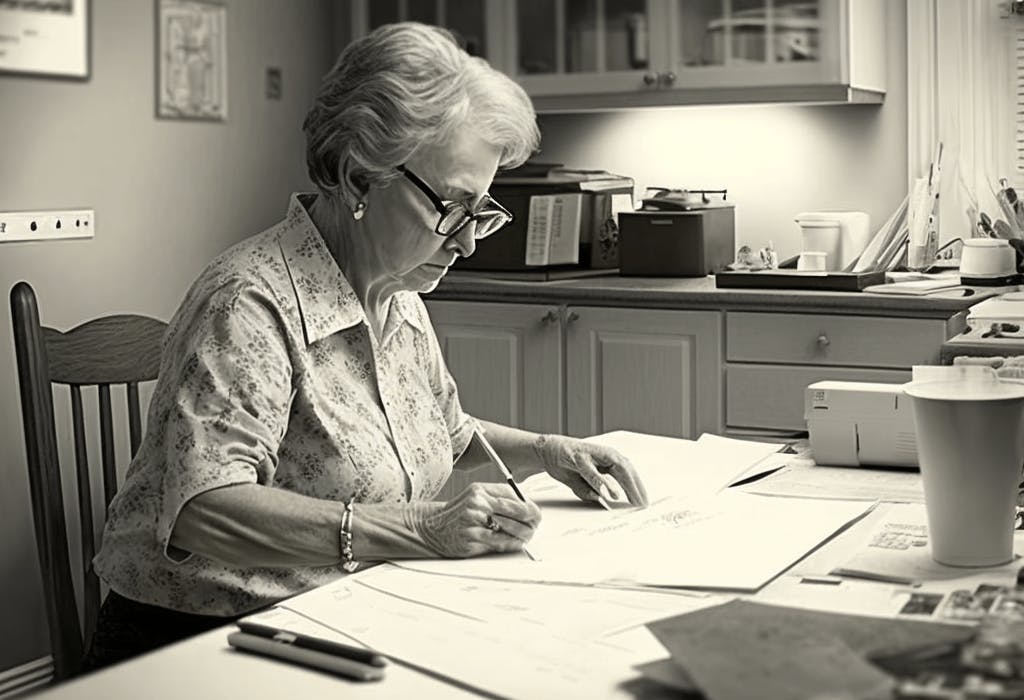 une femme qui écrit