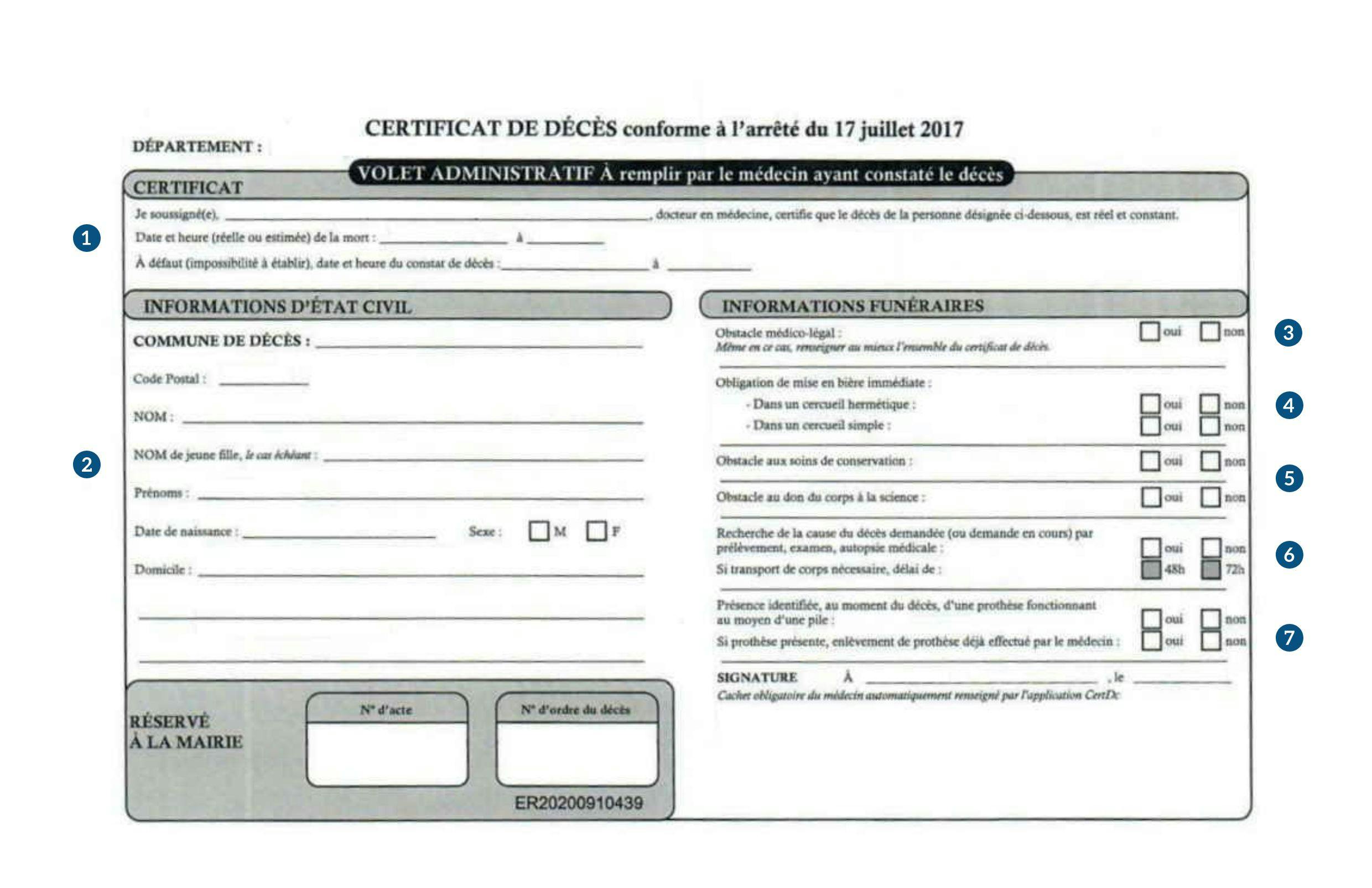 certificat de décès