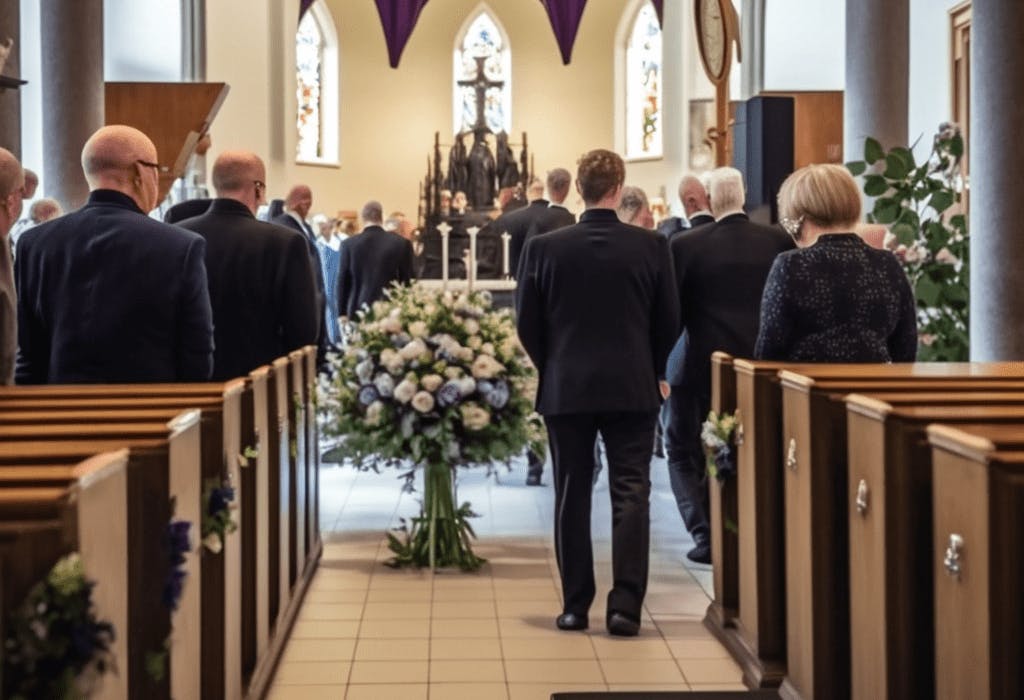 cérémonie funéraire dans une église