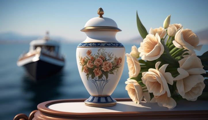 urne sur un bateau