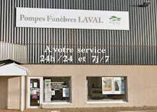 Devanture de Pompes Funèbres et Marbrerie Laval