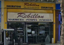 Devanture de Pompes Funèbres Rebillon