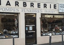 Devanture de Pompes Funèbres Marbrerie Les Granits Floury