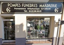 Devanture de Pompes Funèbres Marbrerie Grego