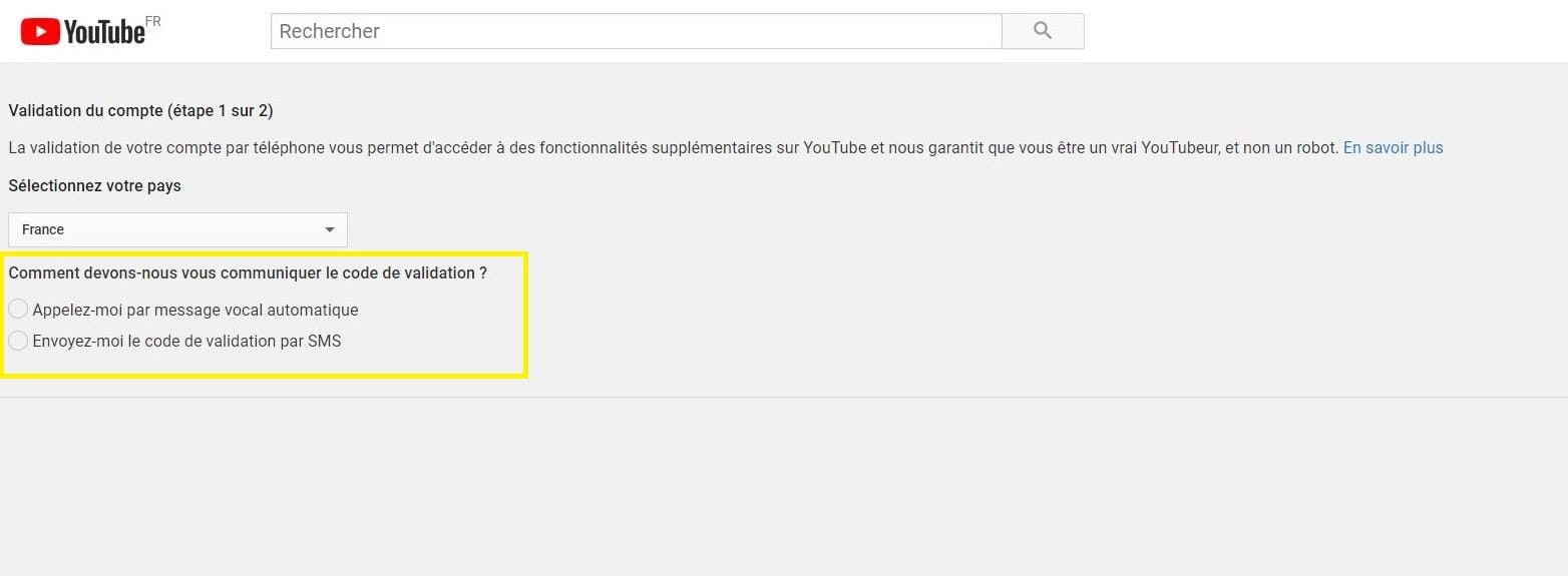 diffusion en direct Youtube