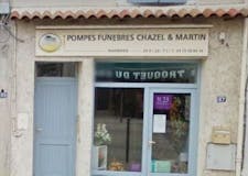 Devanture de Pompes Funèbres et Marbrerie Chazel Martin - Dignité Funéraire