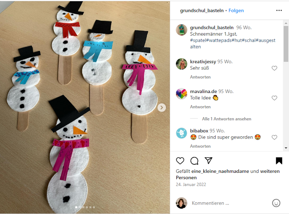 Dekoration Schneemänner am Stiel