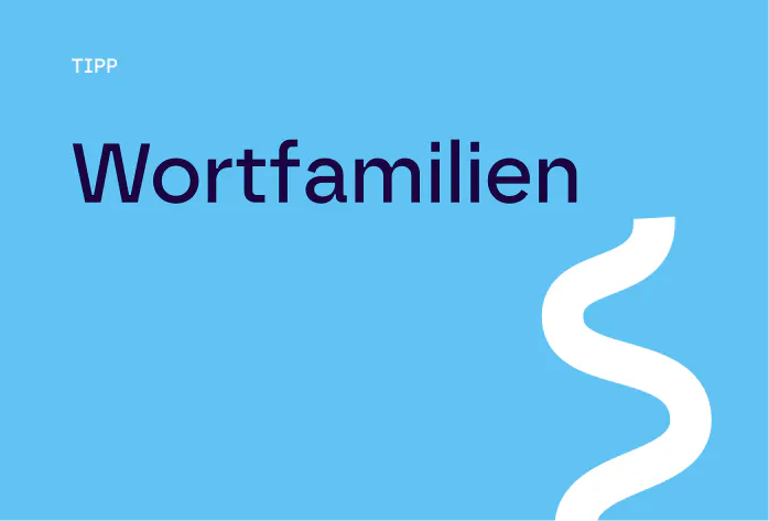 Textgrafik mit dem Titel "Wortfamilien".