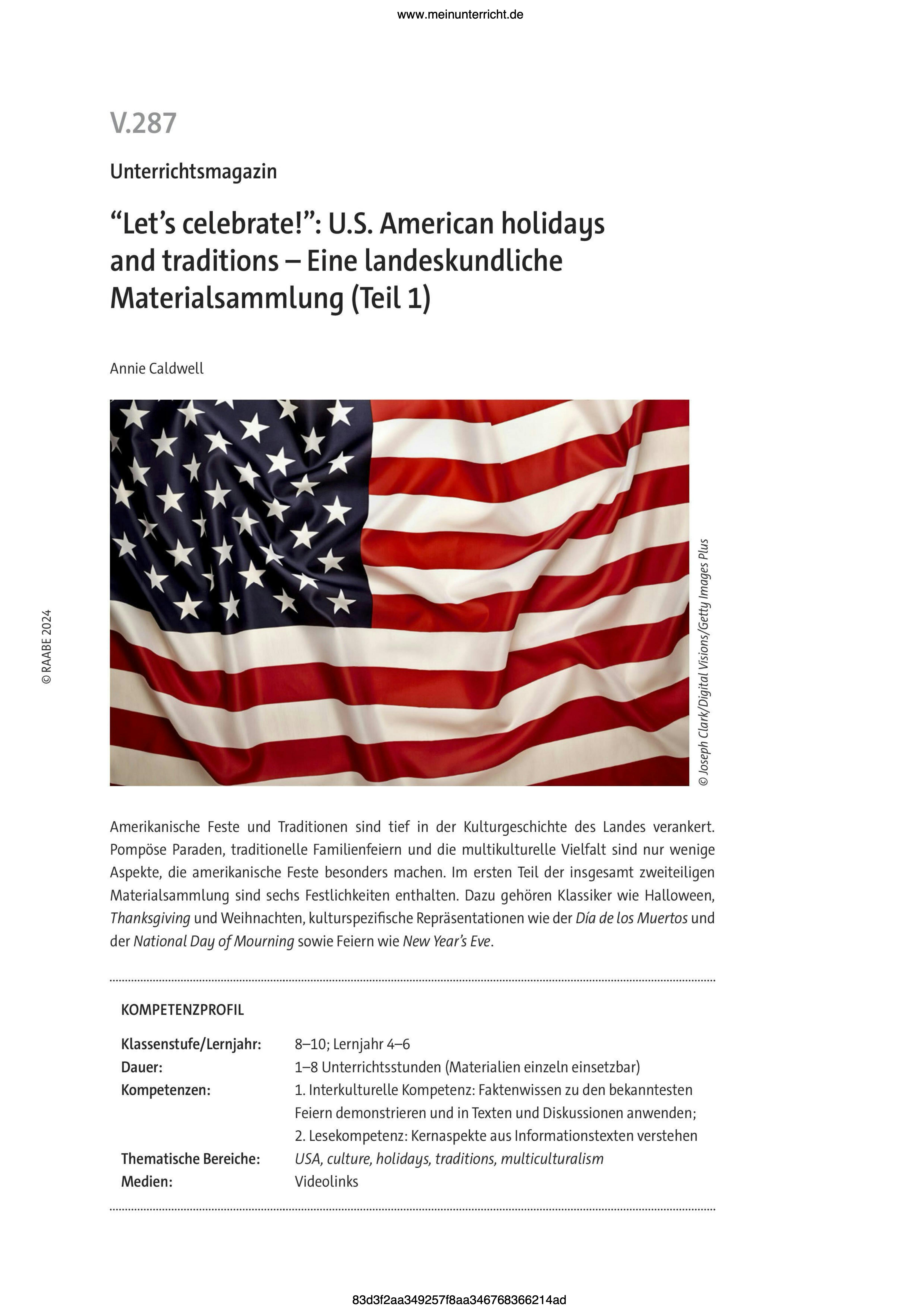Cover_"Let's celebrate!": US American holidays and traditions
