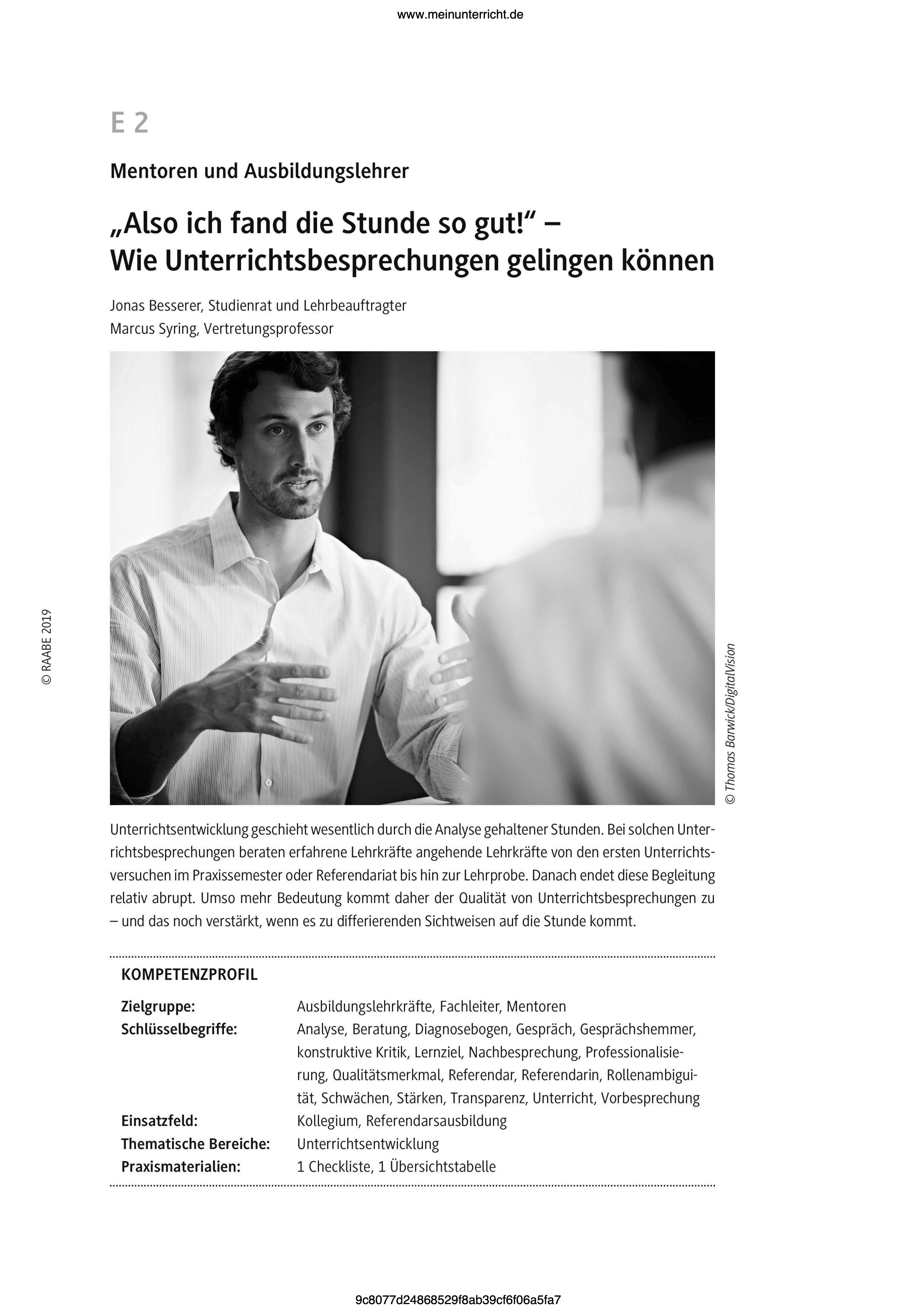 Cover_Wie Unterrichtsbesprechungen gelingen können