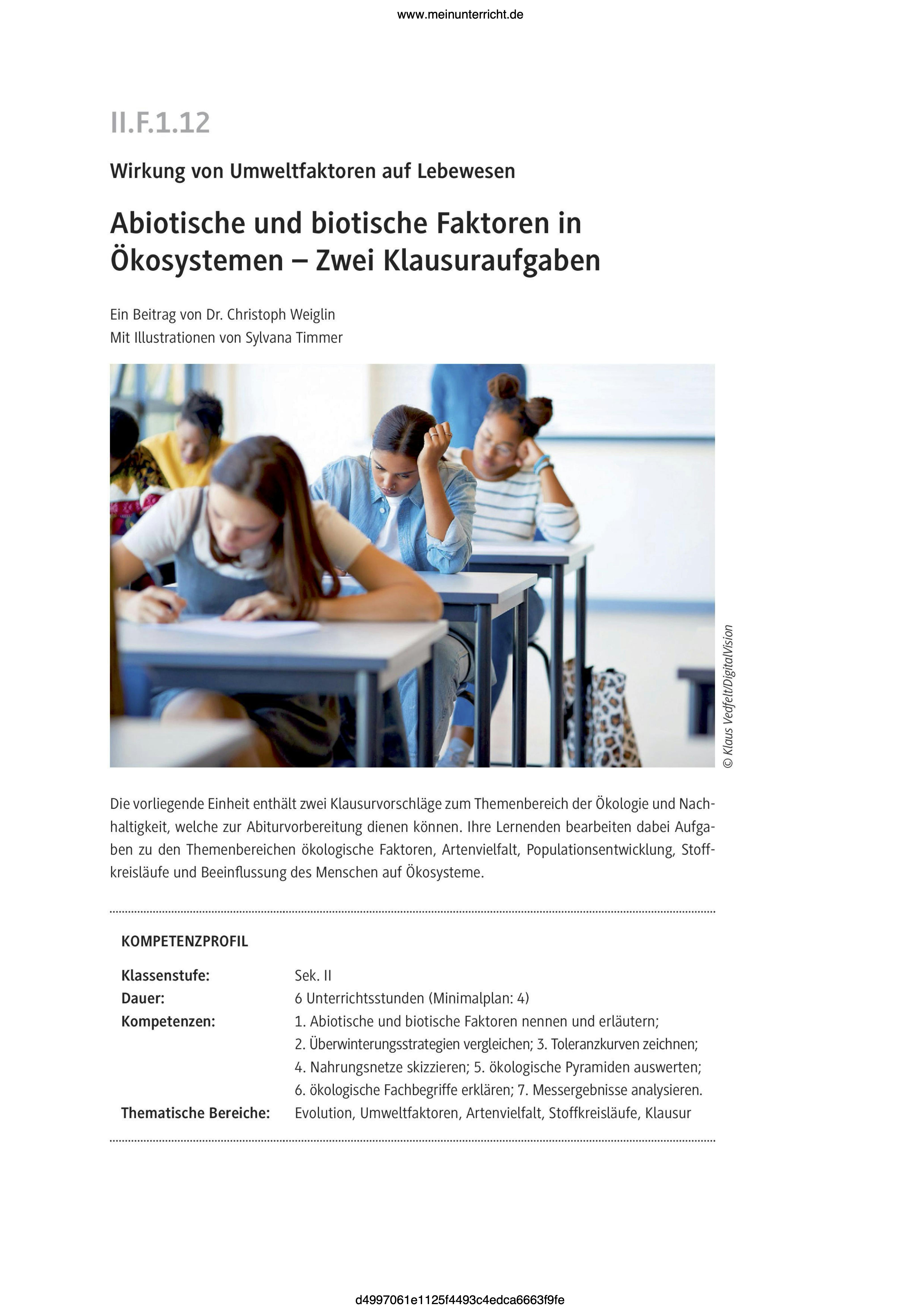 Abiotische und biotische Faktoren in Ökosystemen・Klasse 11-13・Raabe