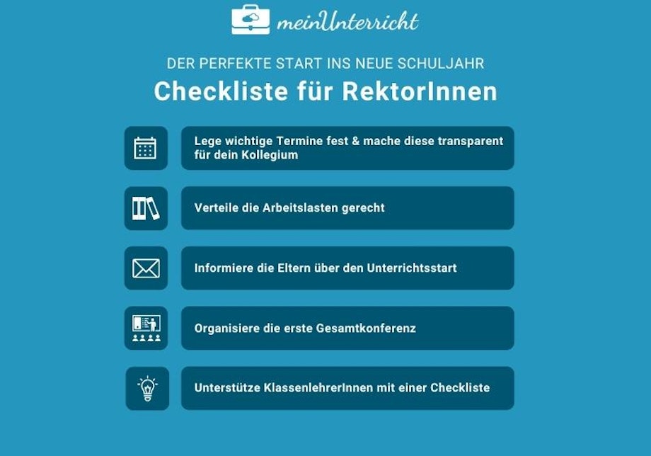 Checkliste für Schulleiter und Schulleiterinnen, um den Start ins neue Schuljahr zu meistern