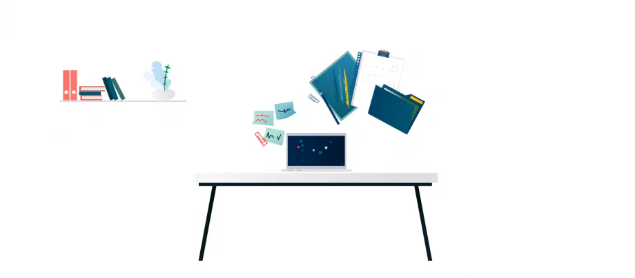 Auf einem Tisch steht ein Laptop, darüber sind Hefte und Bücher zu sehen. In dem Beitrag geht es um die Methodenvielfalt. Wir zeigen dir, welche Lehrmethoden du im Unterricht einsetzen kannst.