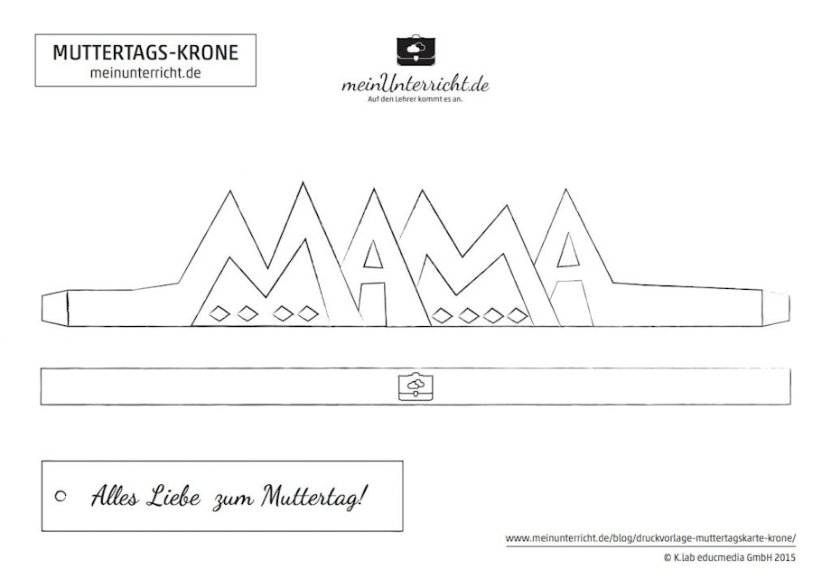 Muttertags-Krone Druckvorlage