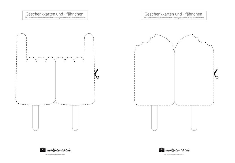 Geschenke für Schüler: Eis-am-Stiel-Karten Druckvorlagen