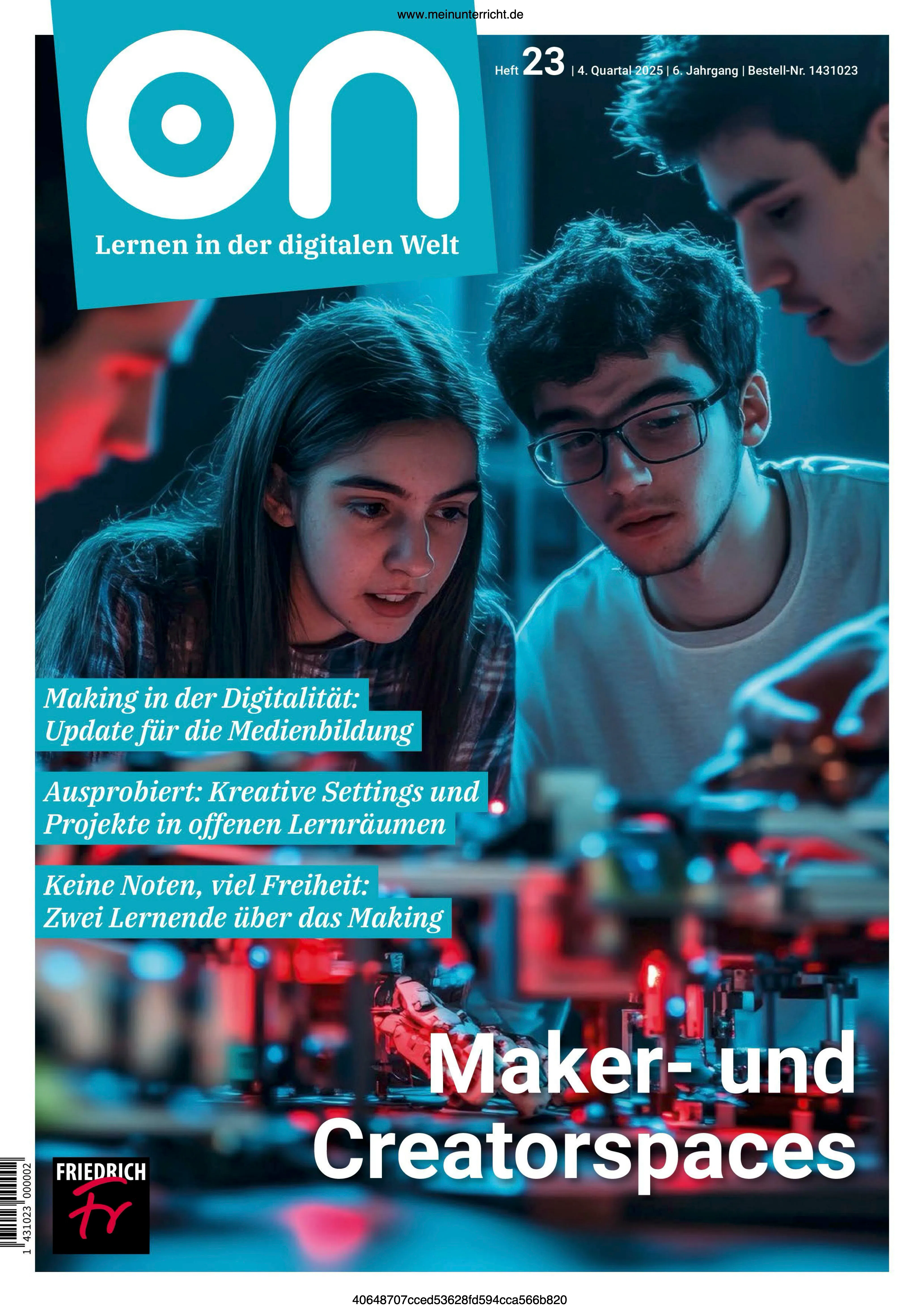Das Prinzip des Making hat sich in Form von Makerspaces längst in der Lernpraxis etabliert. Neu hingegen sind die Creatorspaces, die wir in ON betrachten: Sie erweitern das traditionelle Making um medienpädagogische Schwerpunkte – und stellen sich damit den Herausforderungen der digitalen Transformation.