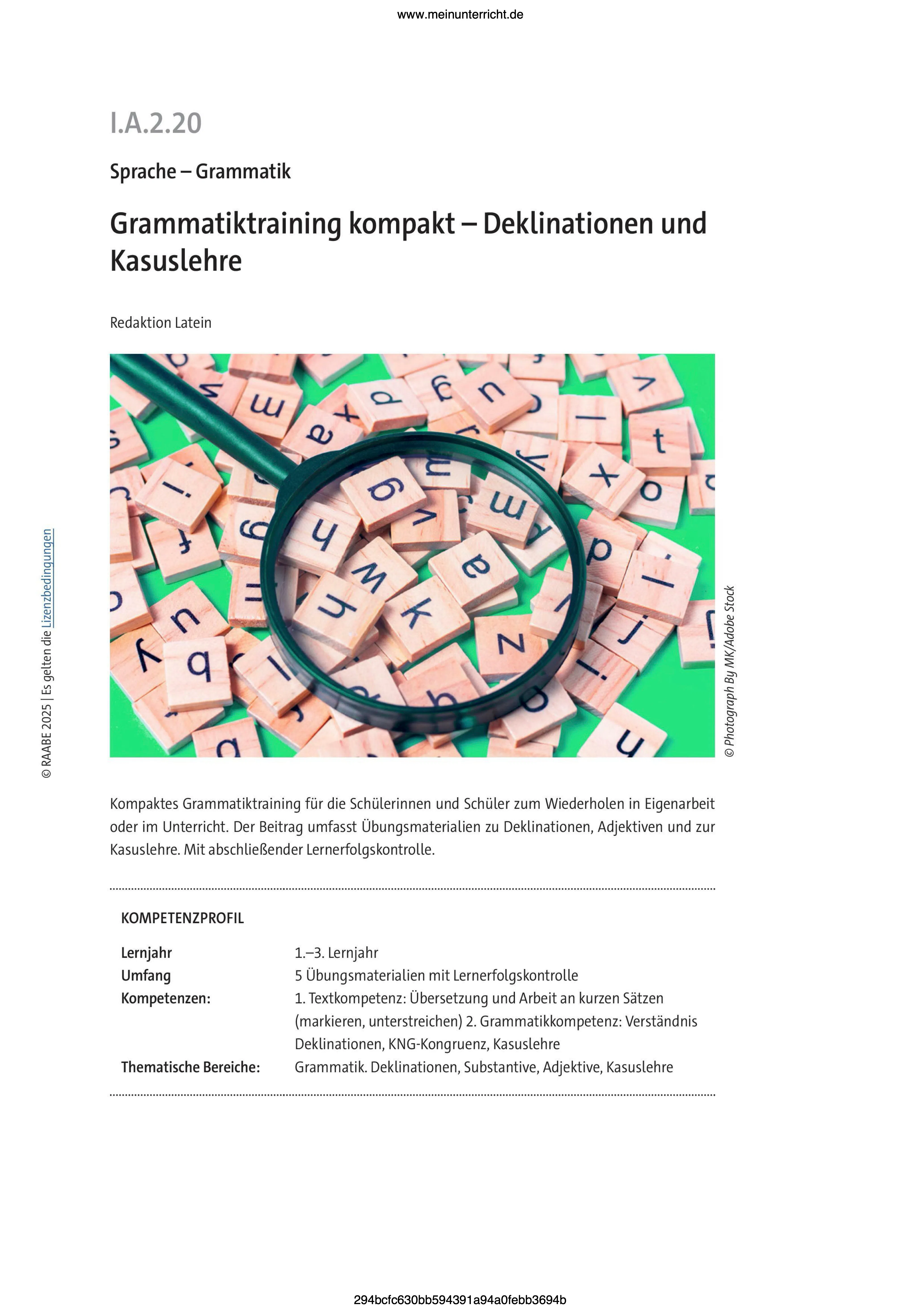 Kompaktes Grammatiktraining für die Schülerinnen und Schüler zum Wiederholen in Eigenarbeit oder im Unterricht.