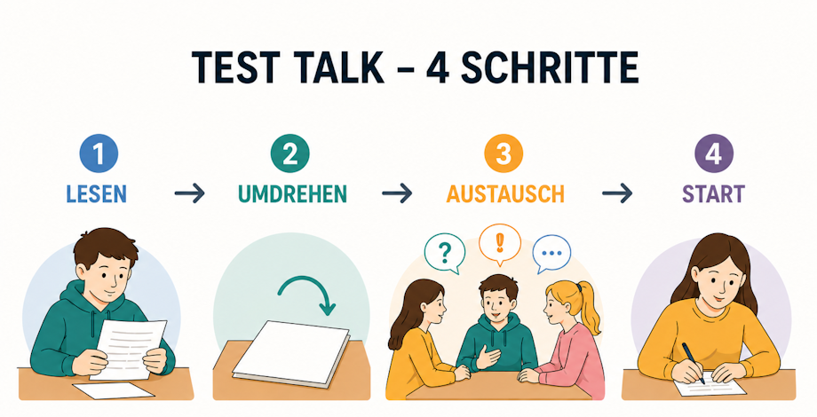 TestTalk Infografik 4 Schritte