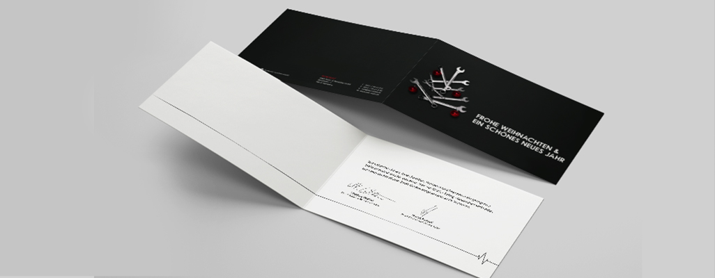 Weihnachtskarten Layout der AWN in Schwarz /Weiß -  Digitales Handwerk von der Meisterstück Agency aus Köln