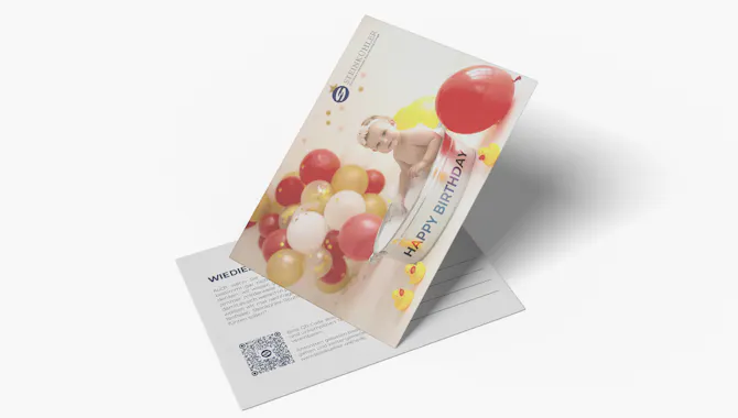 "Happy Birthday" Postkarte des Unternehmens Steinkühler - Digitalisierung Handwerk von der Meisterstück Agency aus Köln.