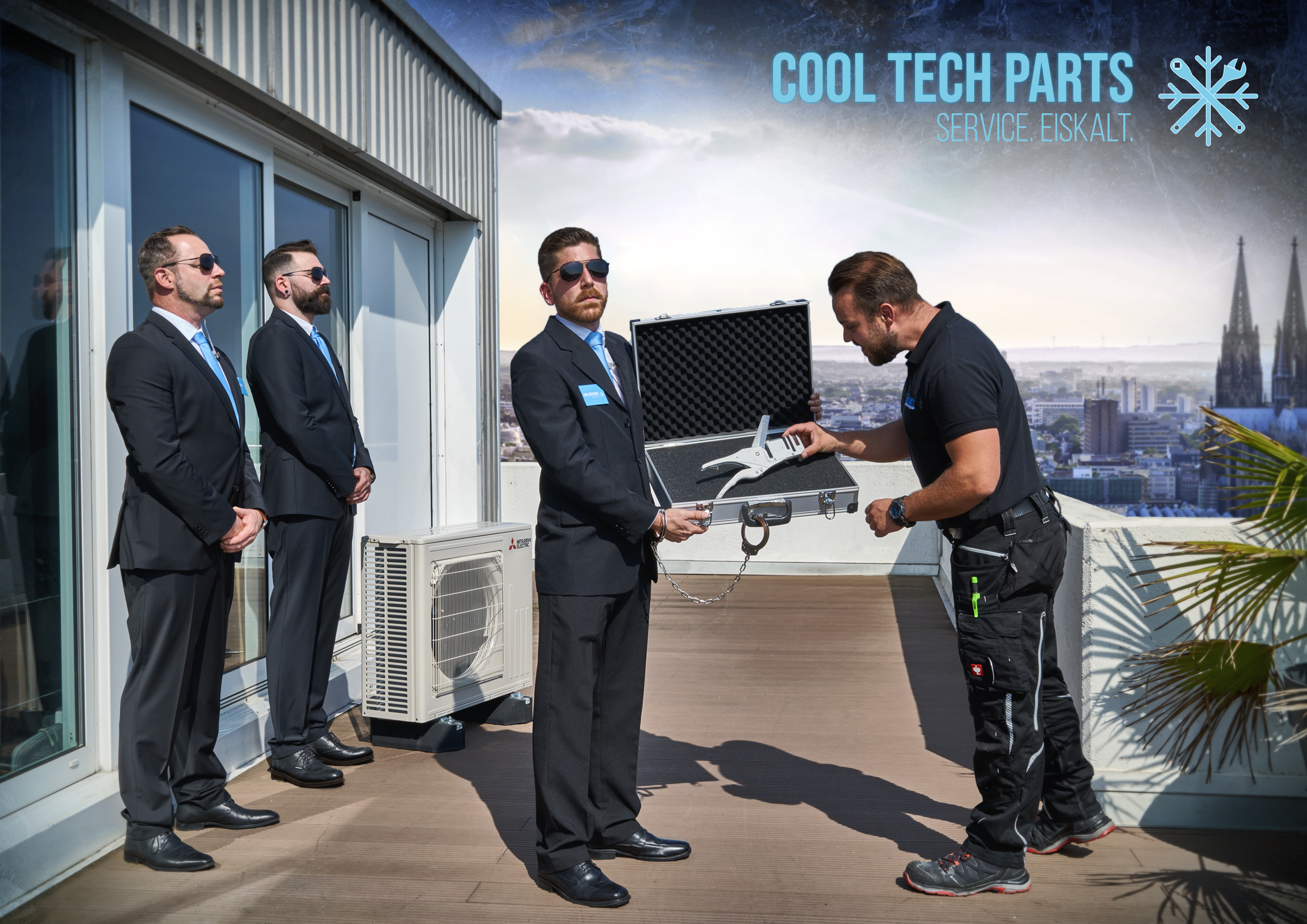 Werbebild von einem Fotoshooting des Unternehmens Cool Tech Parts  - Digitalisierung im Handwerk, von der Meisterstück Agency aus Köln