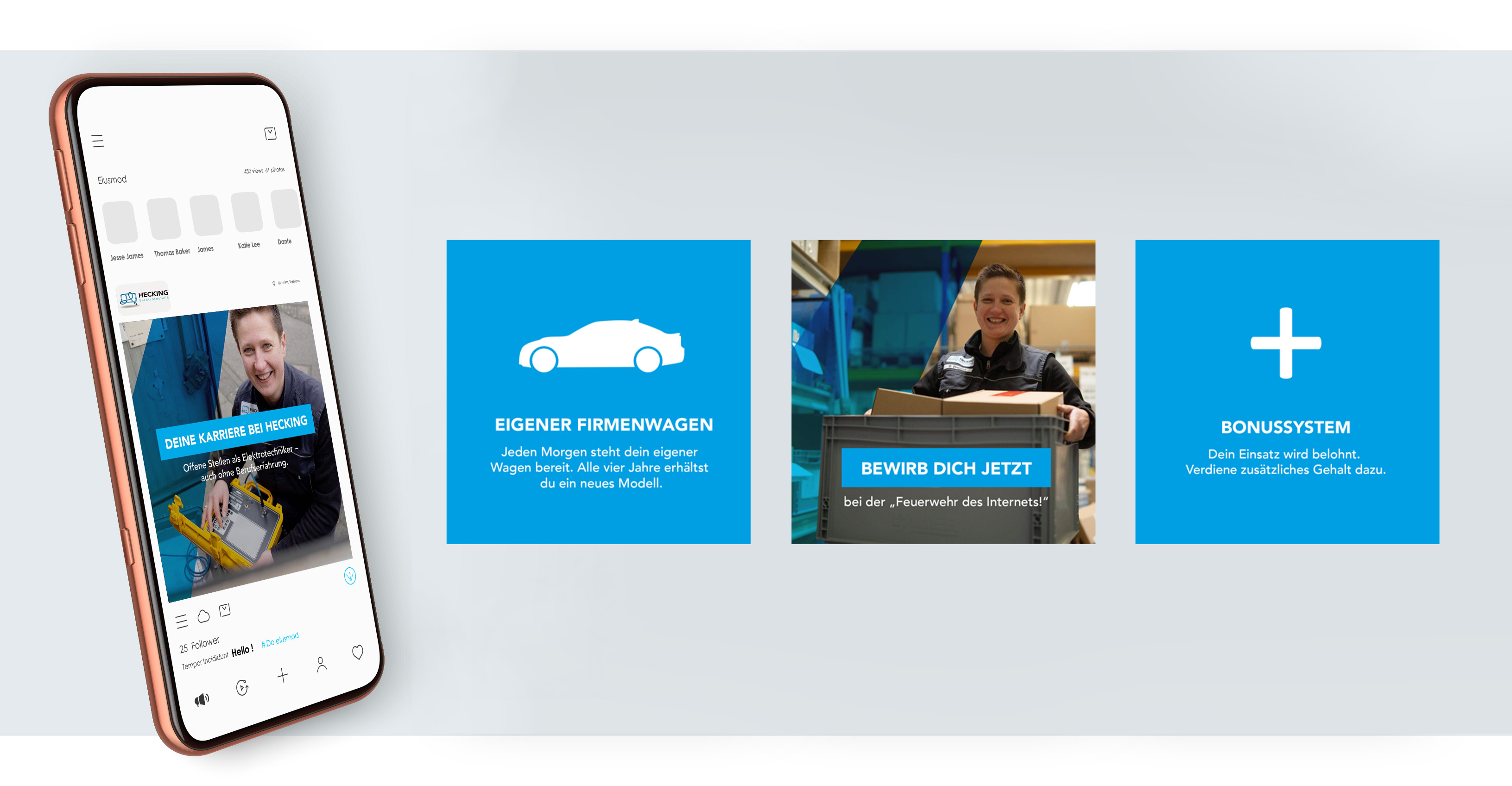 Social-Media Präsentation  - Mitarbeiter finden Handwerk, begleitet von der Meisterstück Agency aus Köln