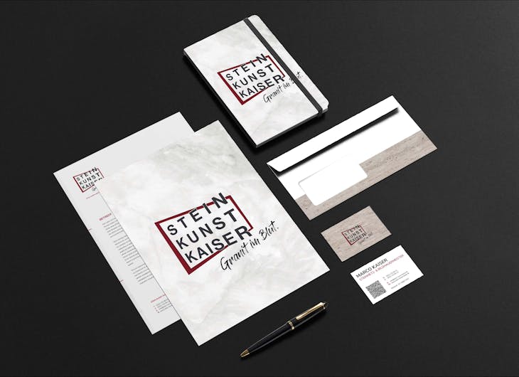 Stationary Layout des Unternehmens Stein Kunst Kaiser - Handwerker Website von der Meisterstück Agency aus Köln