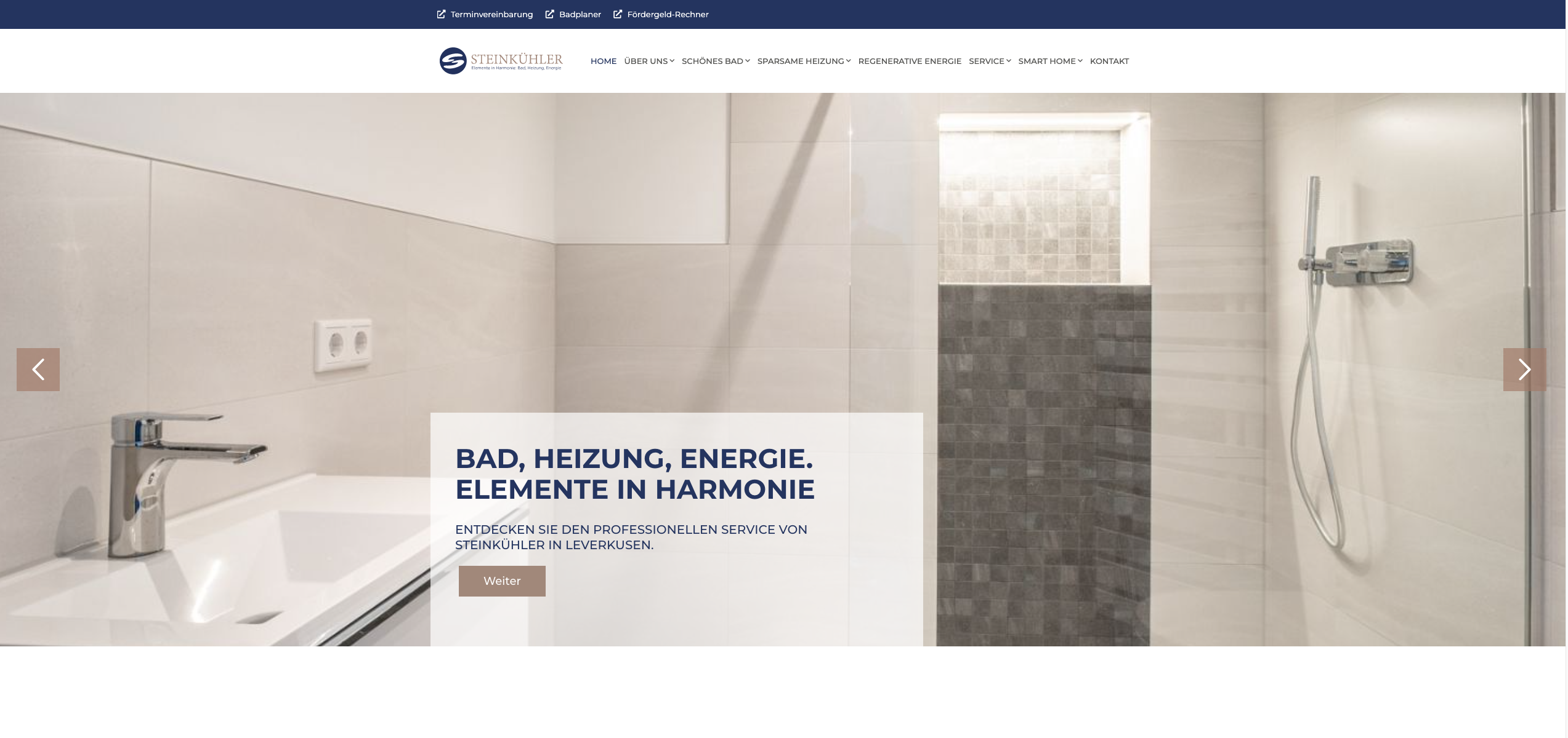 Ein Screenshot der Website von Steinkühler - Digitalisierung Handwerk von der Meisterstück Agency aus Köln. 