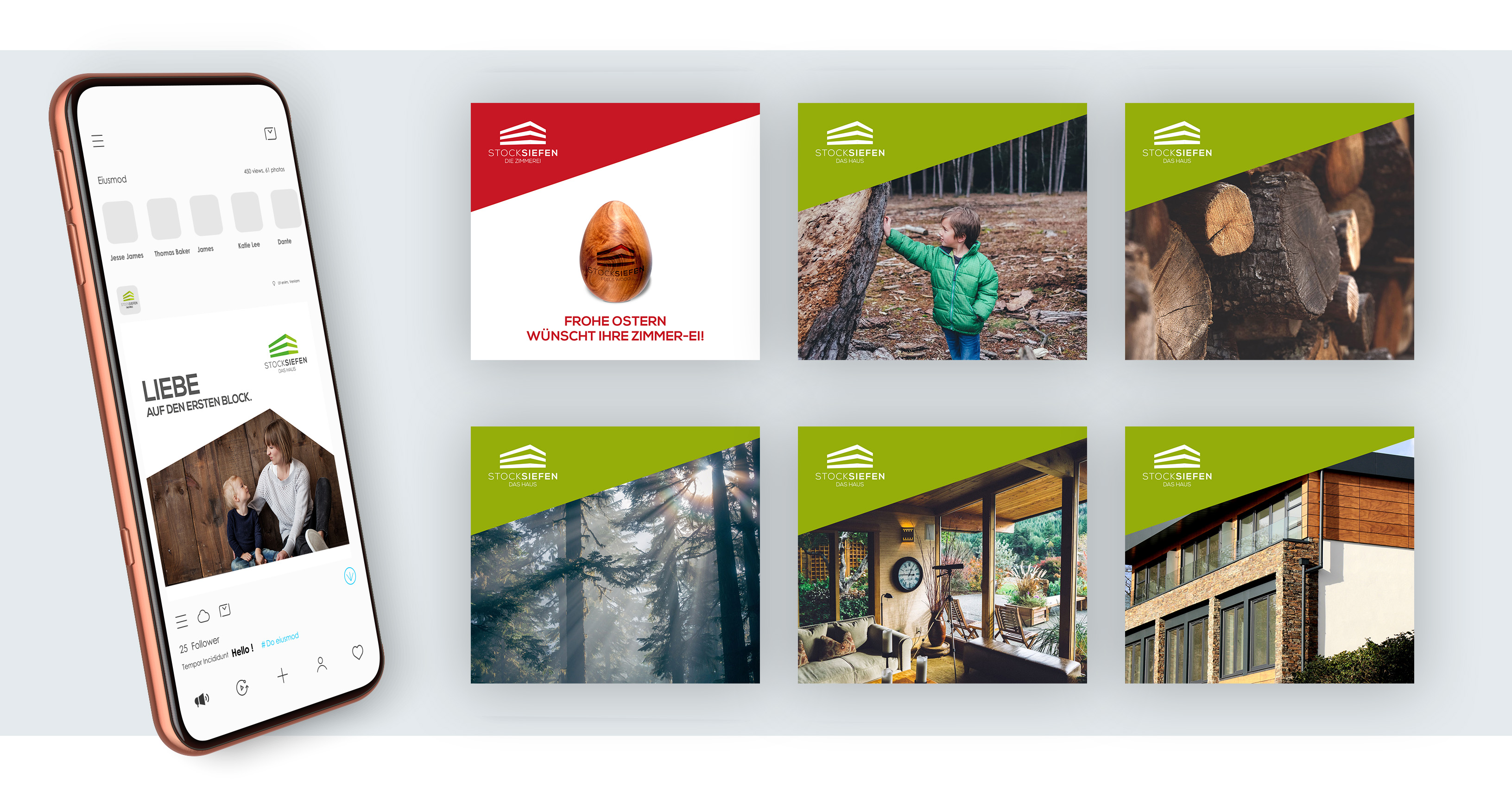 Ausschnitte der Social Media Postings des Unternehmens Stocksiefen - Handwerk Marketing von der Meisterstück Agency aus Köln..