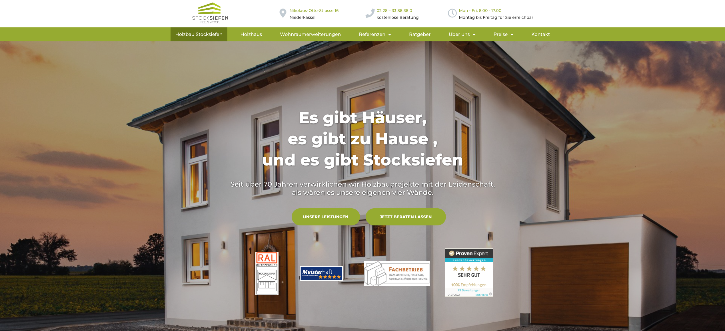 Screenshot der Web-Startseite von Stocksiefen - Handwerk Marketing von der Meisterstück Agency aus Köln..