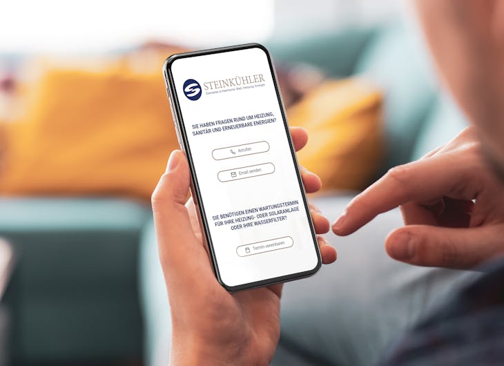 Kontaktanfrage auf einem Smartphone - Digitalisierung Handwerk von der Meisterstück Agency aus Köln.