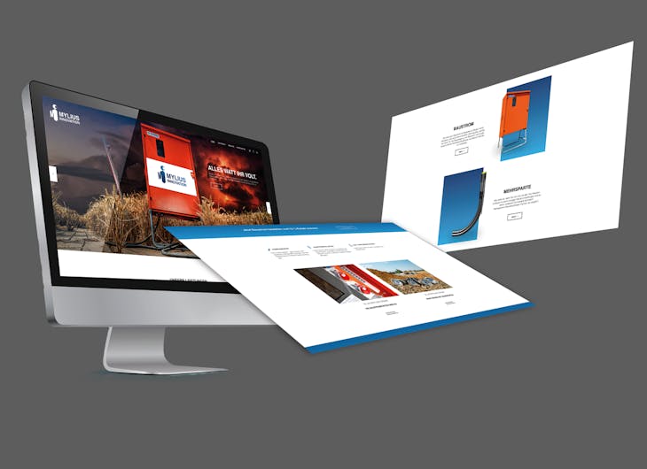 Ein Mock-UP des Webdesign von dem Unternehmen Mylius - Social-Media Marketing Handwerk, Meisterstück Agency, Köln