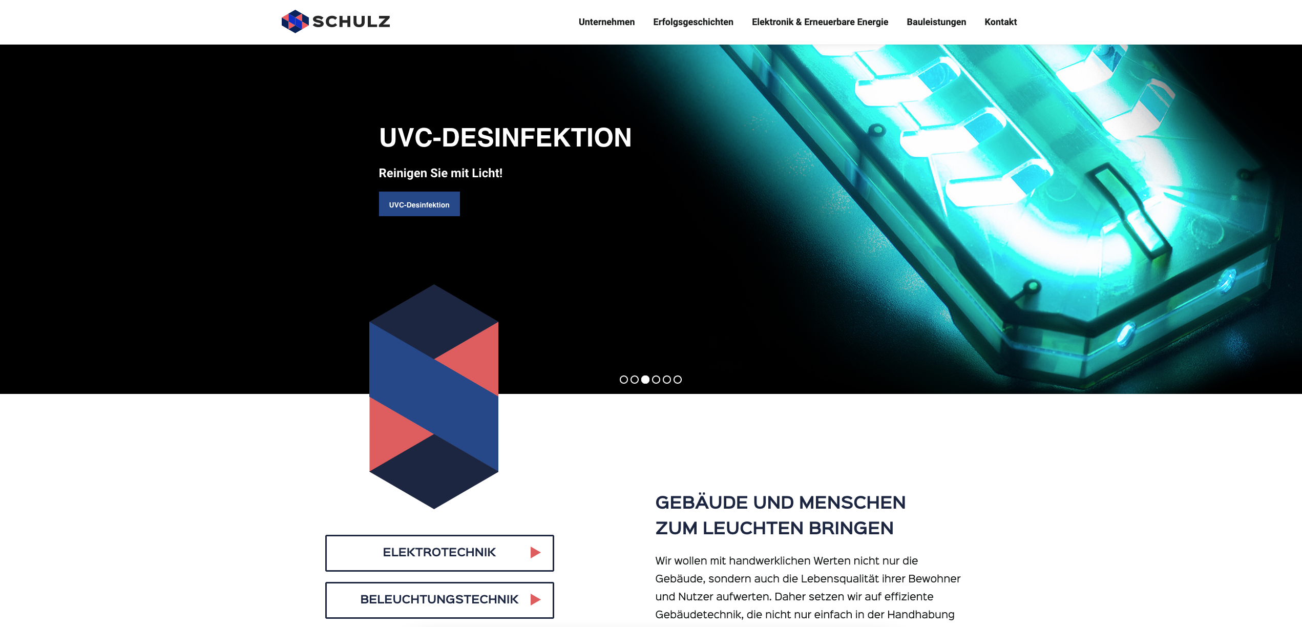 Ein Screenshot der Über Uns Seite des Unternehmens Schulz - Werbeagentur Handwerk, von der  Meisterstück Agency aus Köln